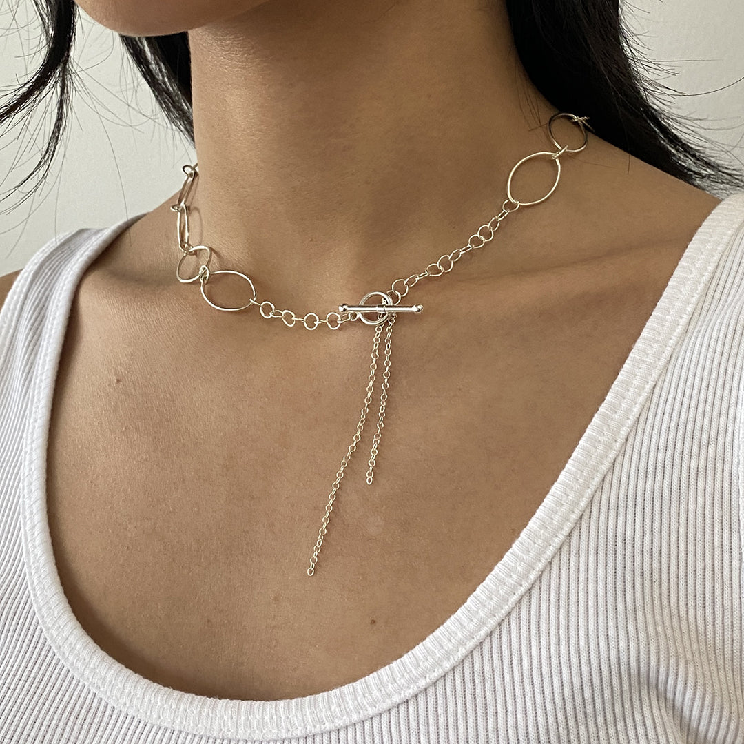 MARLAND BACKUS / Bow Necklace / Silver（Intricate Chain Necklace 
