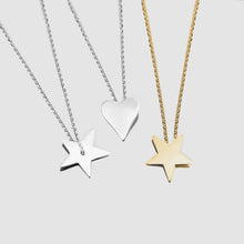 Load image into Gallery viewer, Flat Star + Heart Necklaces
