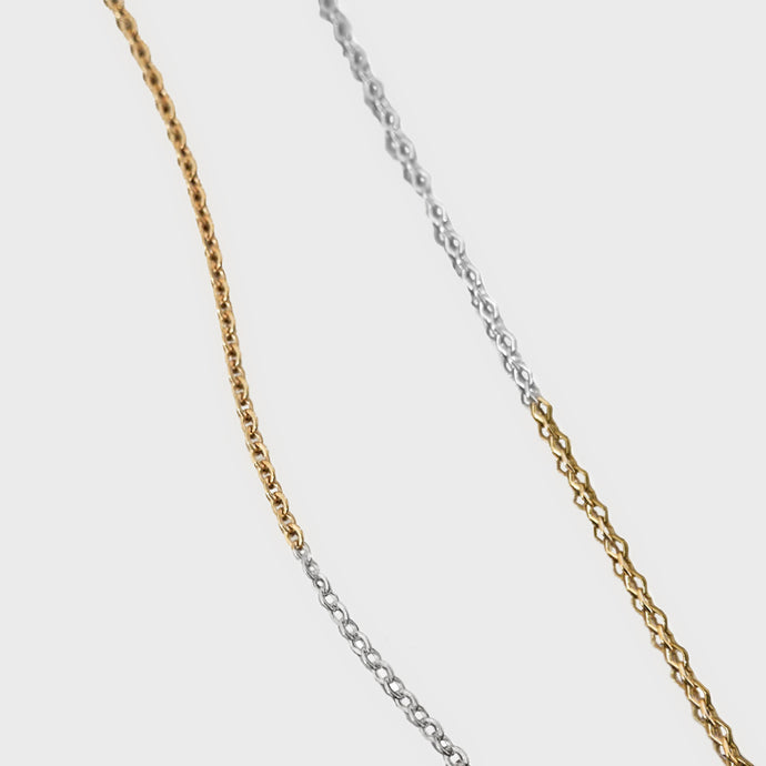 Half Gold Cable Necklace